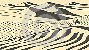 Abstract Pattern of Flowing Sand Dunes Texture, vector design Generative AI