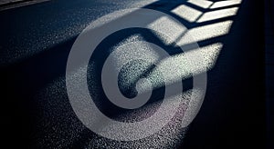 Abstract Geometric Shadow Pattern on a Textured Dark Surface light