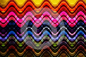 Abstract pattern  in glowing  colors and black