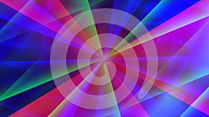 Abstract pattern of glowing radial rays on a multi-colored background