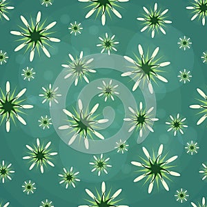 Abstract pattern with green figures.