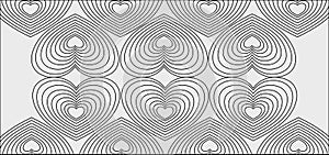 Abstract pattern heart-shaped geometric lines background