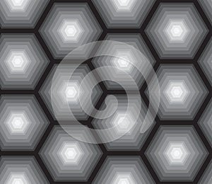 Abstract pattern honeycomb shades of gray