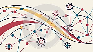 Abstract pattern of interconnected lines, dots, and gears art. vector design Generative AI