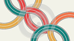 Abstract pattern of interlocking rings, vector design Generative AI