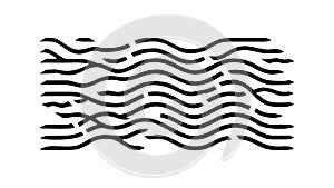 Abstract Black Wavy Line Texture Pattern, vector design Generative AI
