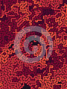 Abstract pattern. Labyrinth concept. Futuristic composition background of colored shapes. 3D rendering