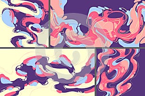 Abstract pattern of liquid blobs, flow shapes