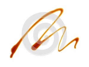 Abstract pattern made of soy sauce on white background