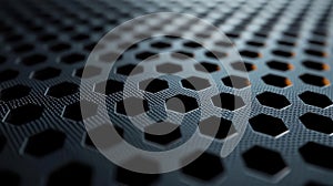 Abstract Pattern of Metallic Hexagonal Grid Creates a Texture and Art Theme