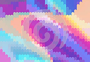 Abstract pattern by multicolor vertical rounded stripes. Vector graphics