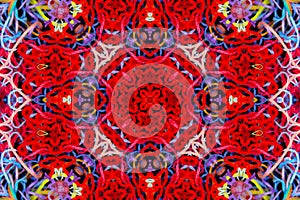 Abstract pattern of multicolored threads with 3D effect