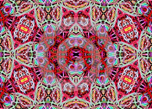 Abstract pattern of multicolored threads with 3D effect