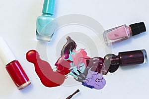 Abstract pattern, nail Polish with bottles