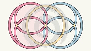 Abstract pattern of overlapping circles and lines geometric design vector design Generative AI
