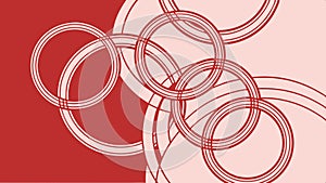 Abstract pattern of overlapping circles and lines vector design Generative AI