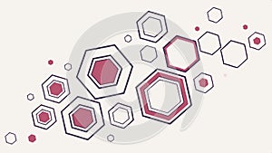 Abstract pattern of overlapping circles and polygons vector design Generative AI