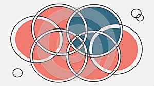 Abstract pattern of overlapping circles vector design Generative AI