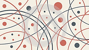 Abstract pattern with overlapping circular and wavy lines vector design Generative AI