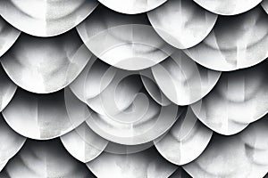 Abstract pattern of overlapping semi-circular metallic scales
