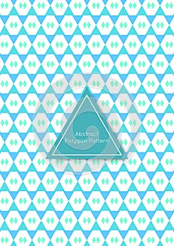 Abstract pattern polygon background, combining of triangle and hexagon shapes, in light blue and green pastel color tone and title