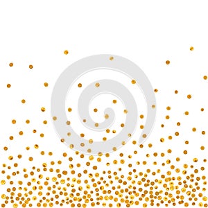 Abstract pattern of random falling golden dots