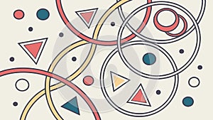Abstract Pattern with Rings and Lines, Fluid Geometric Design, vector design Generative AI