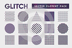 Abstract pattern set with chromatic aberration effect. Best for glitch backround design and motion animation. Glithy