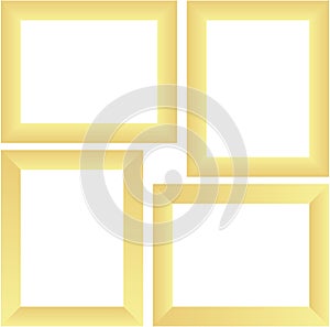 Abstract pattern set of four golden rectangle frames logo template photo frame texture background T shirt design Vector illustrati