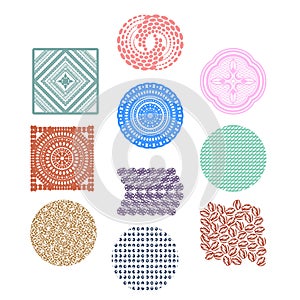 Abstract pattern shapes, Mandala, curves, Lines