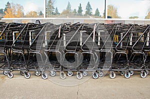 Abstract Pattern of Shopping Carts at Supermarket