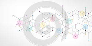 Abstract pattern with simple geometric figures and dots