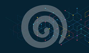 Abstract pattern with simple geometric figures and dots