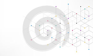 Abstract pattern with simple geometric figures and dots