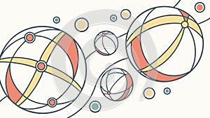Abstract Pattern of Spheres with Intersecting Lines, vector design Generative AI