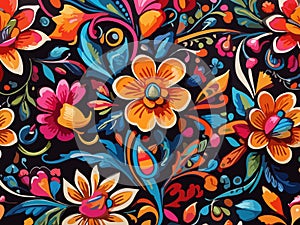 Abstract Pattern: Surrealism Floral Design, Vector pattern