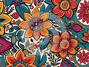 Abstract Pattern: Surrealism Floral Design, Vector pattern