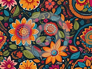 Abstract Pattern: Surrealism Floral Design, Vector pattern