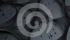 Abstract Dark Network Structure with Flowing Lines