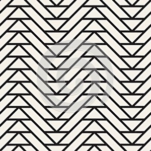 Abstract pattern with thin lines. Vector seamless geometric tiling background. Black and white lattice design.
