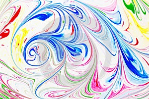 Abstract pattern, Traditional Ebru art. Color ink paint with waves. Floral background.