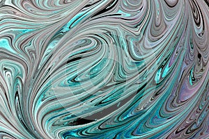 Abstract pattern, Traditional Ebru art. Color ink paint with waves. Marble background.