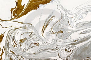 Abstract pattern, Traditional Ebru art. Color ink paint with waves. Marble background.