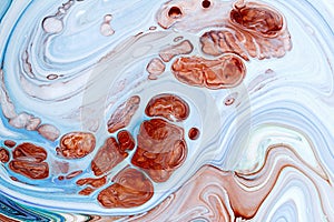 Abstract pattern, Traditional Ebru art. Color ink paint with waves. Marble background.