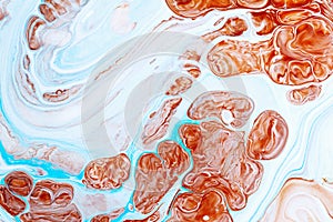 Abstract pattern, Traditional Ebru art. Color ink paint with waves. Marble background.