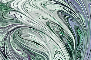 Abstract pattern, Traditional Ebru art. Color ink paint with waves. Marble background. Cultures, detail.