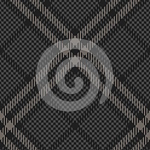 Abstract pattern tweed in dark grey for textile print. Seamless textured glen check plaid background vector graphic for jacket.