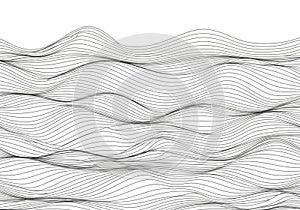 Abstract pattern of wavy black lines on a white background. The