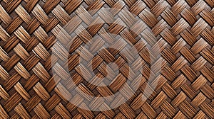 Close Up View Of Brown Woven Rattan Background In Dark Brown And Bronze photo