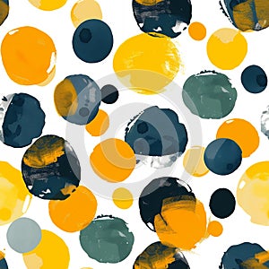 Abstract pattern with yellow blue and green circles